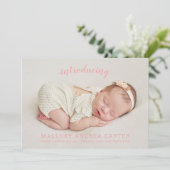 Introductie van onze aankondiging van de geboorte  (Staand voorkant)