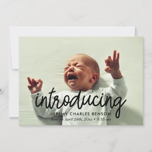 Introduction - carte photo faire-part de naissance (Devant)