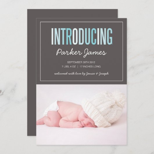 INTRODUCTION | FAIRE-PART DE NAISSANCE (Devant / Derrière)