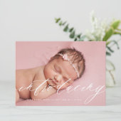 Introduction Faire-part de naissance bébé // Blanc (Debout devant)