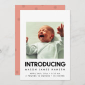 Introduction - faire-part de naissance moderne (Devant / Derrière)