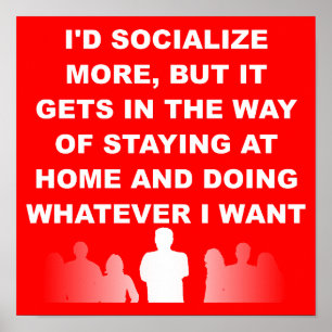 Introduire Séjour À La Maison Symbole Poster Drôle