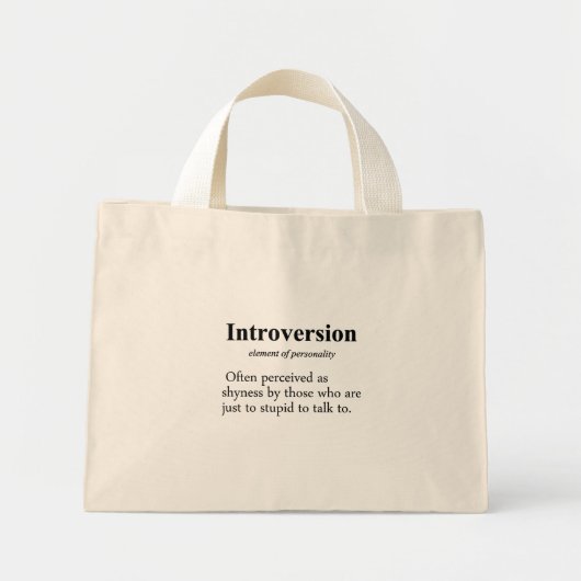 Introversion Definition Typo Version Mini Tote Bag (Voorkant)
