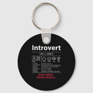 Introvert 100% Eenzame Houd Afstand Van Mensen - I Sleutelhanger