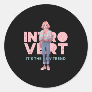 INTROVERT ANIME GIRL RONDE STICKER