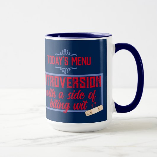 Introvert anti sociale eenling bijten met sarcasme mok (Rechts)