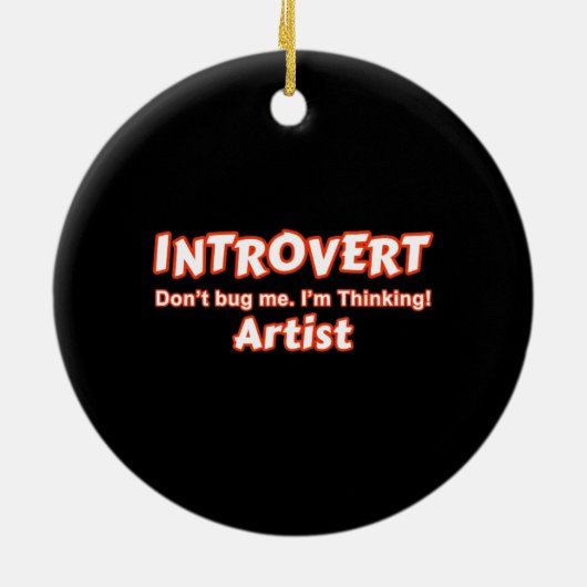 Introvert Artiest Keramisch Ornament (Achterkant)