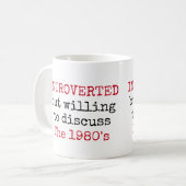 Introvert bereid om de jaren tachtig Funny Quotes Koffiemok (Voorkant links)