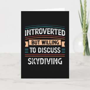 Introvert, bereid om over parachutespringen te pra kaart