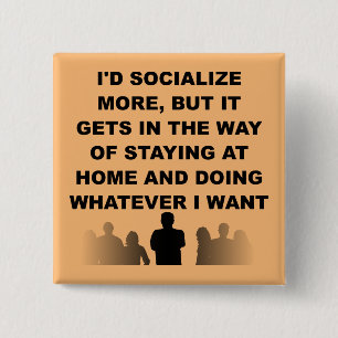 Introvert Blijf Thuis Grappige Knop Speldje