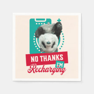 Introvert Burn-out Panda Sociale Batterij Ontwerp Servet