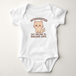 Introvert But Discuss Cats Baby One-Pieces Romper