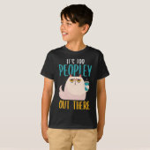 Introvert Cat Funny introverte koffiedrinker T-shirt (Voorkant volledig)