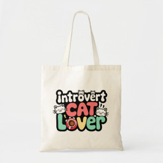 Introvert Cat Lover Canvas tas