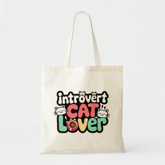 Introvert Cat Lover Canvas tas (Voorkant)