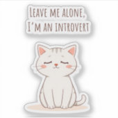 Introvert Cat Sticker (Voorkant)