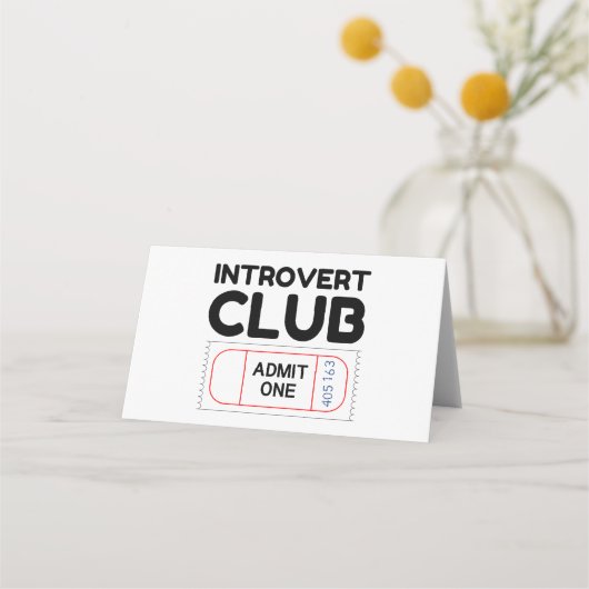 Introvert Club Geef één ticket grappig toe (Voorkant)