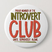 Introvert Club Ronde Button 4,0 Cm (Voorkant)