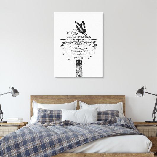 Introvert Empath Stilte wijsheid inkt quote Canvas Afdruk (Insitu (Slaapkamer))