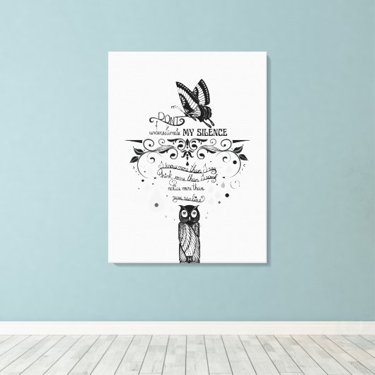 Introvert Empath Stilte wijsheid inkt quote Canvas Afdruk (Insitu (Houten vloer))