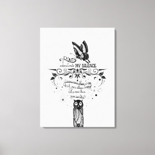 Introvert Empath Stilte wijsheid inkt quote Canvas Afdruk