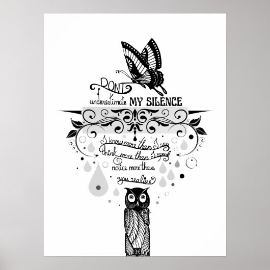 Introvert Empath Stilte wijsheid inkt quote Poster (Voorkant)