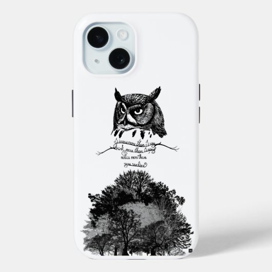 Introvert Empath Uil wijsheid geïllustreerd inkt c Case-Mate iPhone Case (Achterkant)