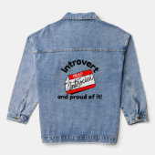 Introvert en er trots op! denim jacket (Achterkant)