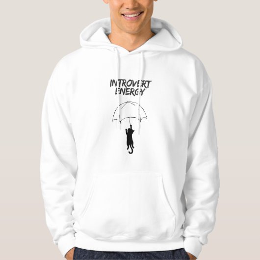 Introvert Energy – Bewerkbare Quote Kat Hoodie (Voorkant)