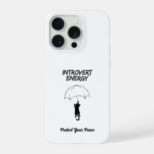 Introvert Energy – Editable Quote Cat iPhone Case (Verso)