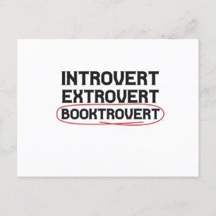 Introvert Extrovert Booktrovert Funny Book lovers Briefkaart