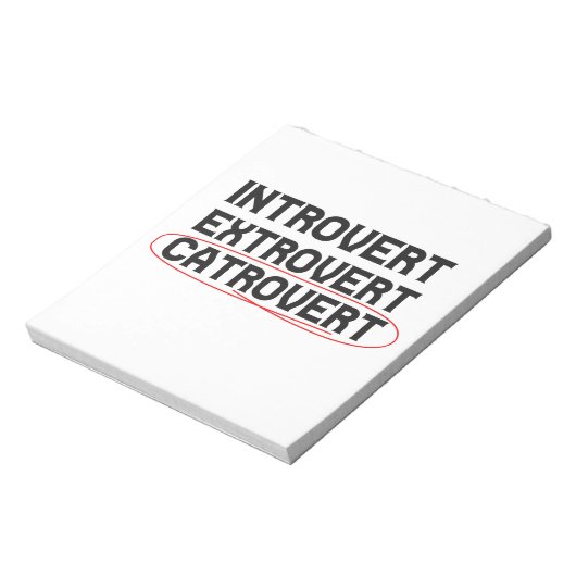 Introvert Extrovert Catrovert Funny Notitieblok (Gedraaid)