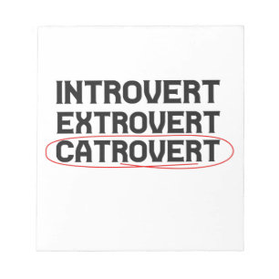 Introvert Extrovert Catrovert Funny Notitieblok