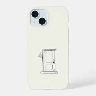 Introvert Geschenk Minimalist Deur Gesloten Lijn K iPhone 15 Hoesje