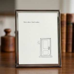 Introvert Grens Minimalist Lijnkunst Cadeau Foto Afdruk