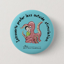 Introvert Grondbeginselen: Stimulering Blauwe Butt Ronde Button 5,7 Cm