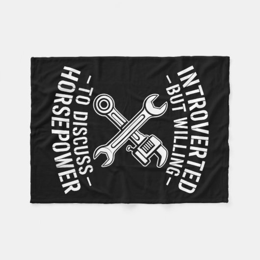 Introvert Horsepower Quote Mechanische Wrench Humo Fleece Deken (Voorkant (Horizontaal))