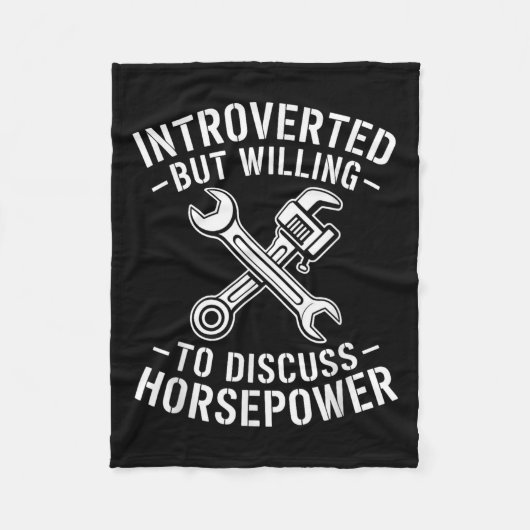 Introvert Horsepower Quote Mechanische Wrench Humo Fleece Deken (Voorkant)