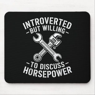Introvert Horsepower Quote Mechanische Wrench Humo Muismat