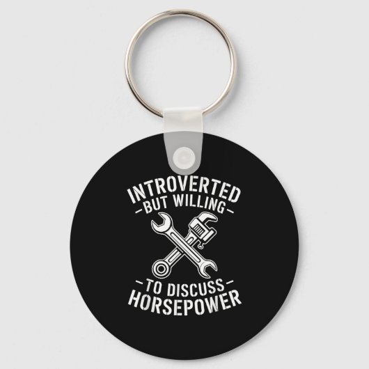 Introvert Horsepower Quote Mechanische Wrench Humo Sleutelhanger (Voorkant)