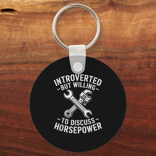Introvert Horsepower Quote Mechanische Wrench Humo Sleutelhanger (Voorkant)