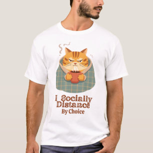 Introvert humor, sociale afstandelijkheid, chagrij t-shirt