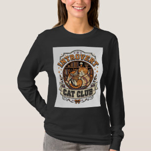 Introvert Kat Club Kat Introvert Anti Sociaal Vint T-shirt