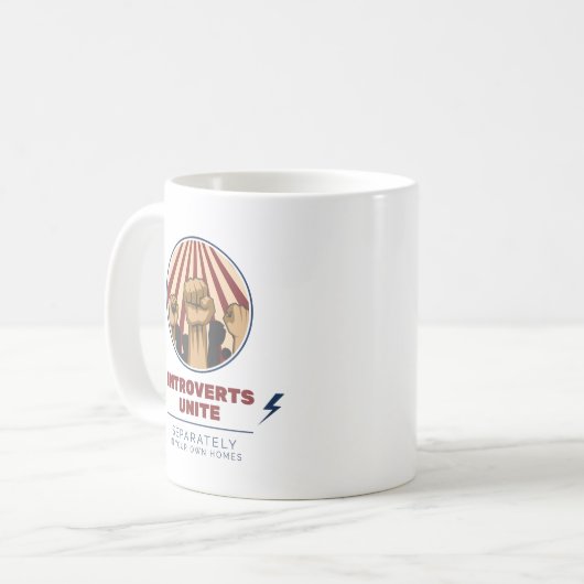 Introvert koffie-Mok | Introverts Unite Koffiemok (Voorkant links)