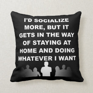 Introvert le coussin drôle réversible de jet de