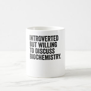 Introvert maar bereid om biochemie te bespreken koffiemok