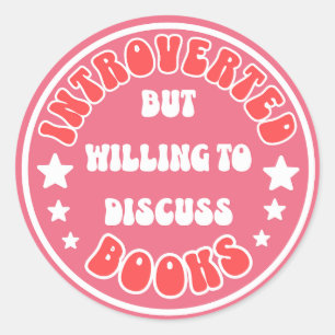 Introvert maar bereid om boeken te bespreken ronde sticker