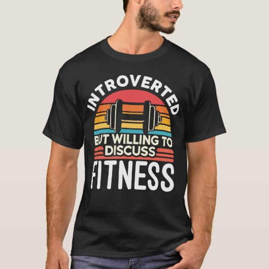 Introvert maar bereid om fitness te bespreken - gr t-shirt (Voorkant)