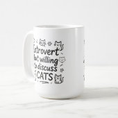Introvert maar bereid om katten te bespreken koffiemok (Voorkant links)