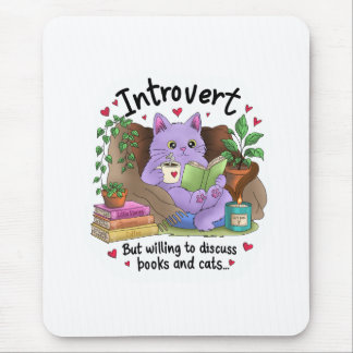 Introvert Maar Bereid om over Boeken en Katten te Muismat